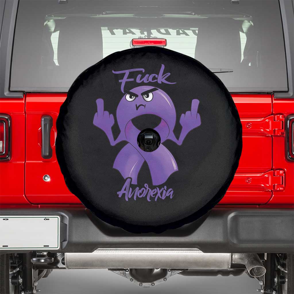 FxxK Anorexia Eating Disorder Purple Ribbon Mental Health Awareness Spare Tire Cover