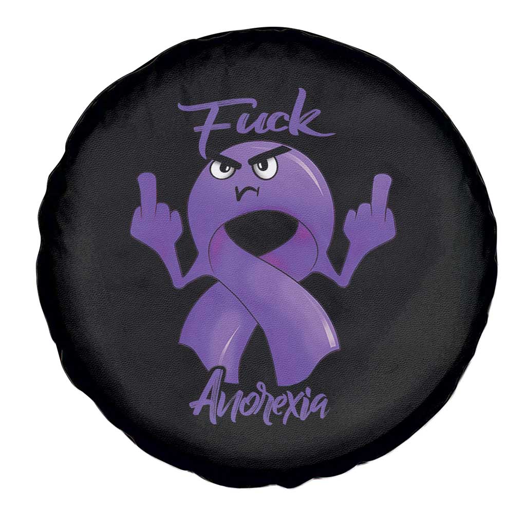 FxxK Anorexia Eating Disorder Purple Ribbon Mental Health Awareness Spare Tire Cover