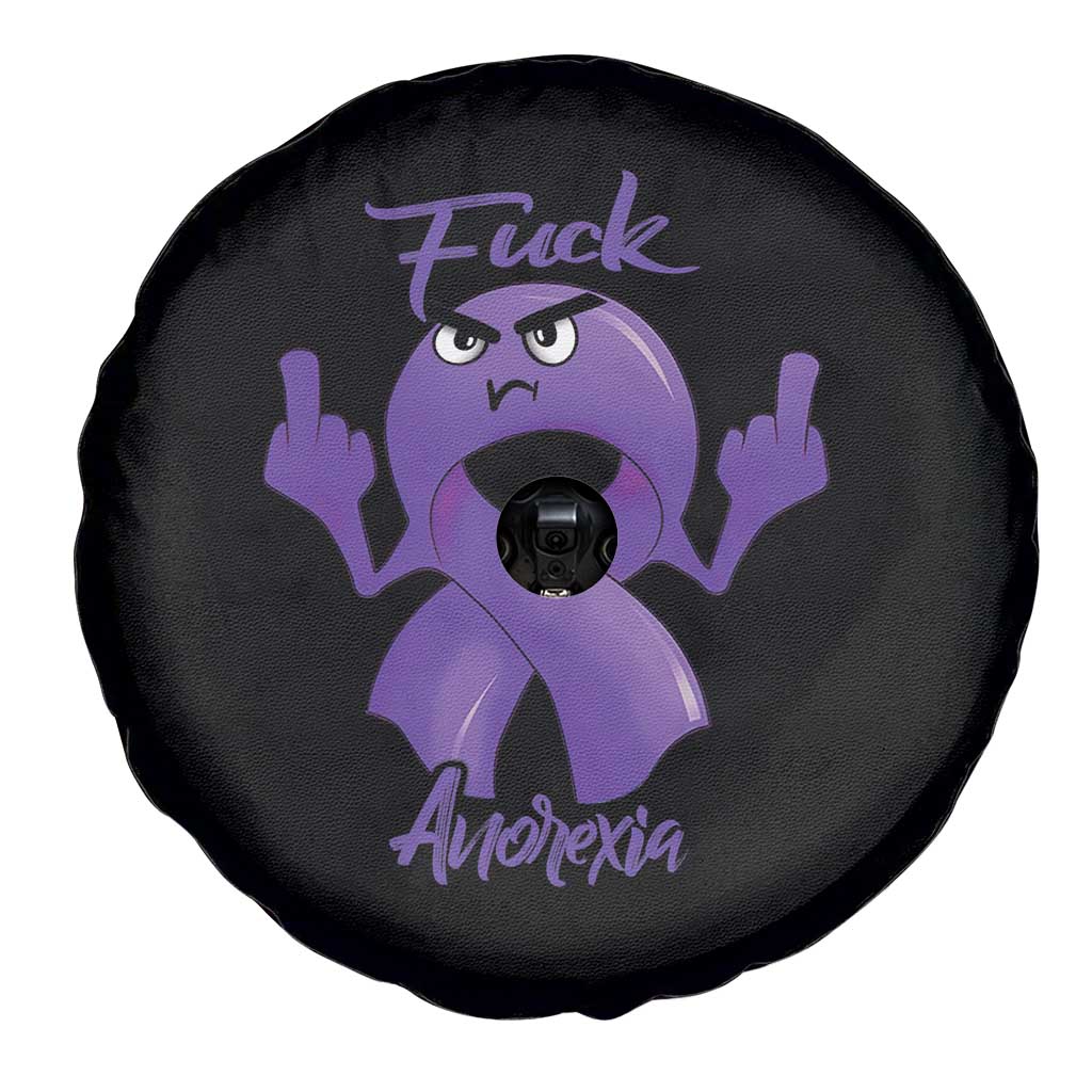 FxxK Anorexia Eating Disorder Purple Ribbon Mental Health Awareness Spare Tire Cover