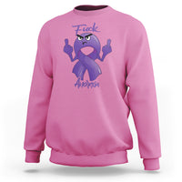 FxxK Anorexia Eating Disorder Purple Ribbon Mental Health Awareness Sweatshirt - Wonder Print Shop