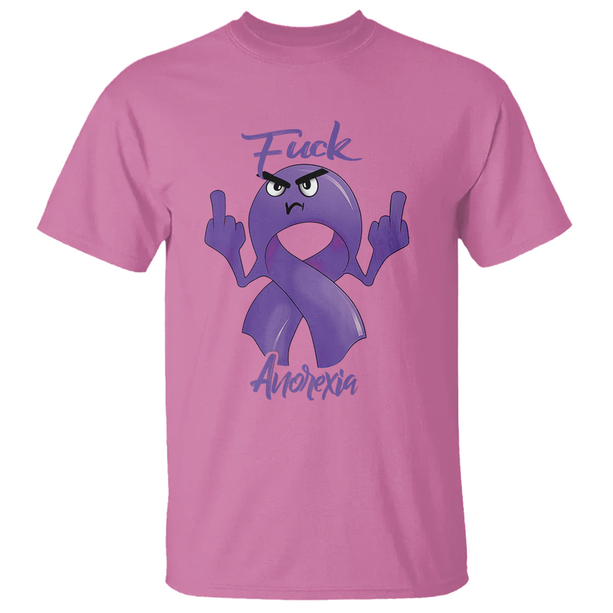 FxxK Anorexia Eating Disorder Purple Ribbon Mental Health Awareness T Shirt - Wonder Print Shop