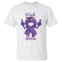 FxxK Anorexia Eating Disorder Purple Ribbon Mental Health Awareness T Shirt - Wonder Print Shop