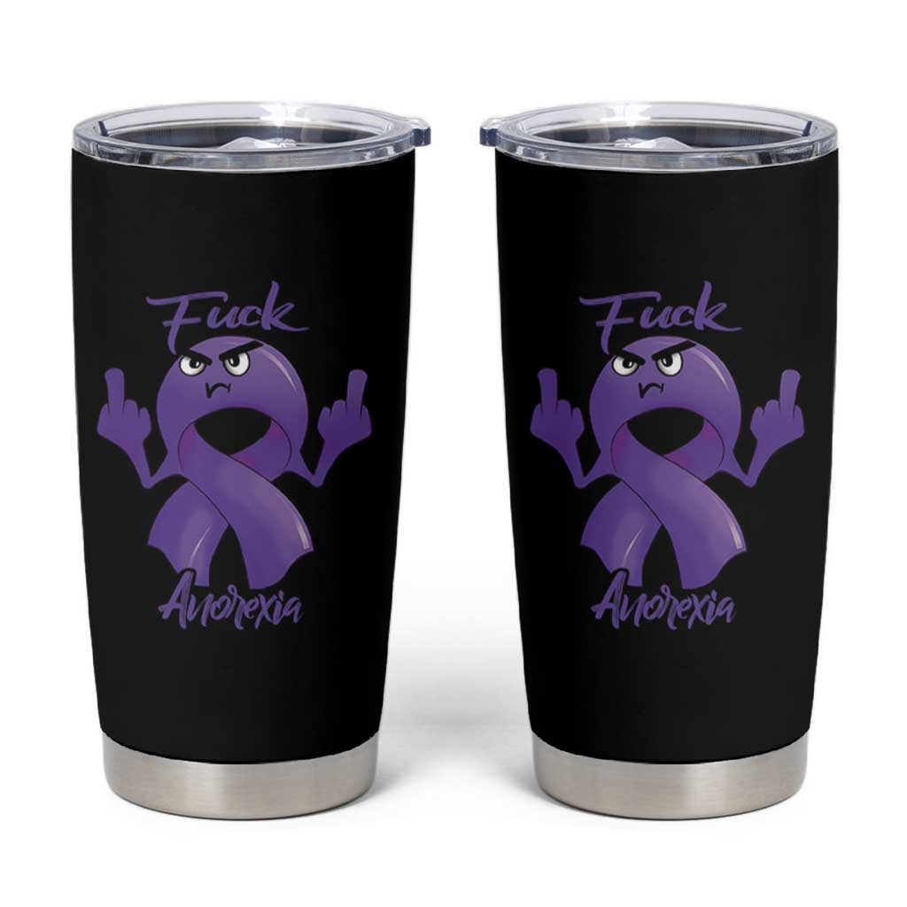FxxK Anorexia Eating Disorder Purple Ribbon Mental Health Awareness Tumbler Cup