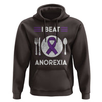 I Beat Anorexia Purple Ribbon Eating Disorder Hoodie - Wonder Print Shop