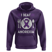 I Beat Anorexia Purple Ribbon Eating Disorder Hoodie - Wonder Print Shop