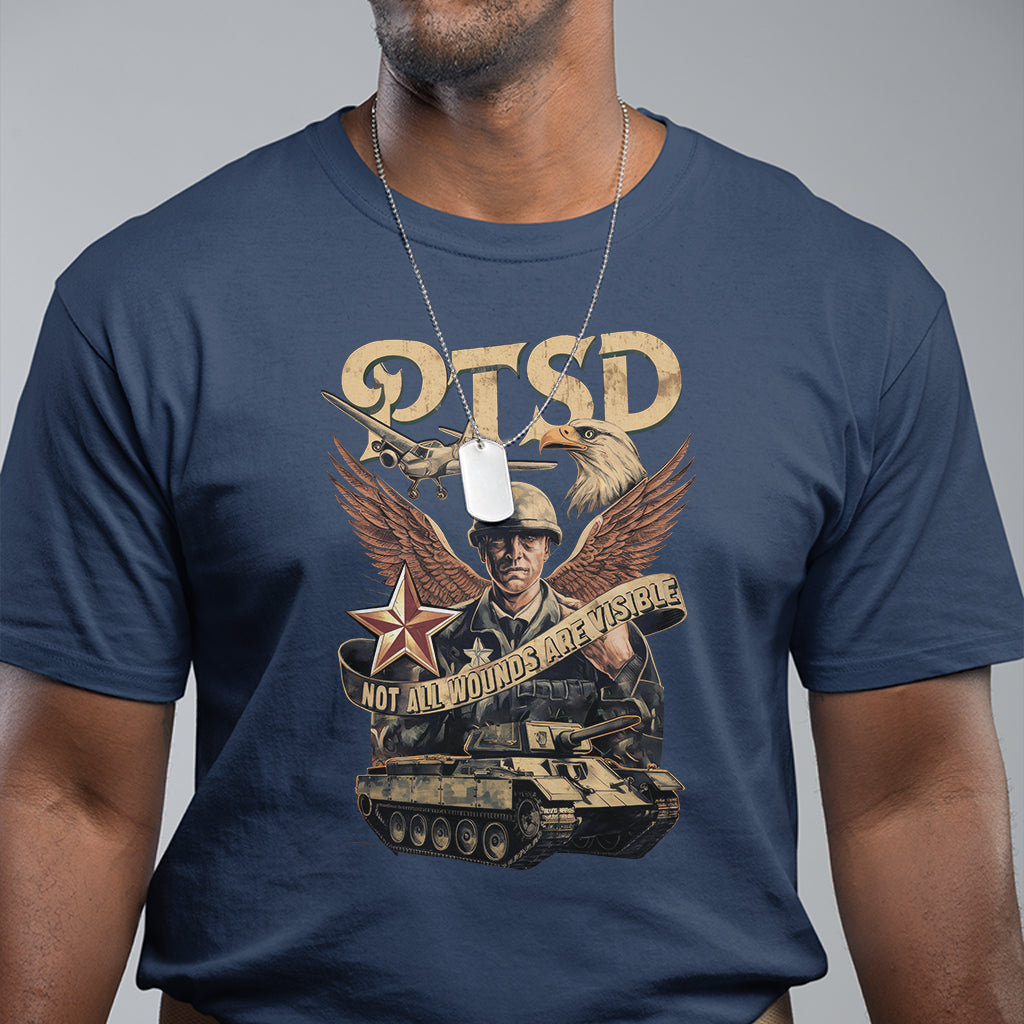 PTSD Awareness T Shirt Not All Wounds Are Visible Veteran Mental Health - Wonder Print Shop