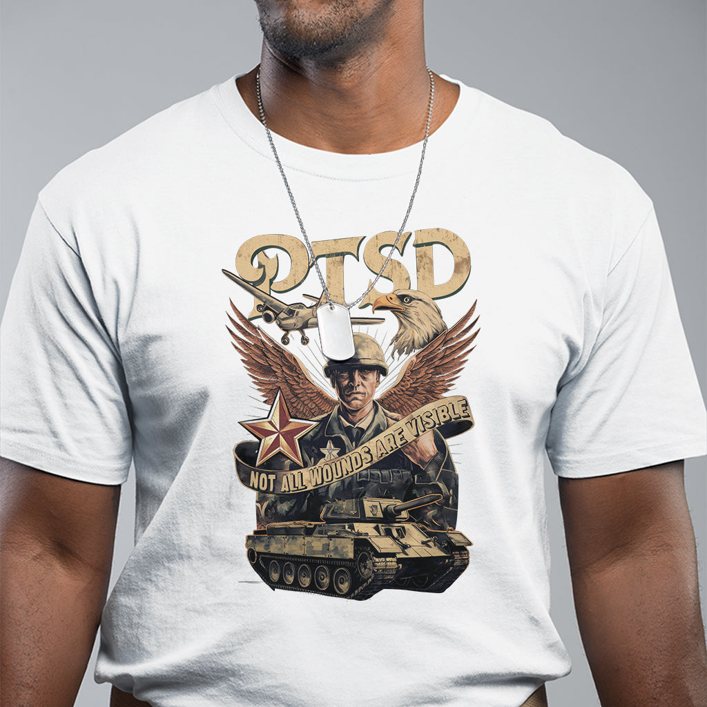 PTSD Awareness T Shirt Not All Wounds Are Visible Veteran Mental Health - Wonder Print Shop