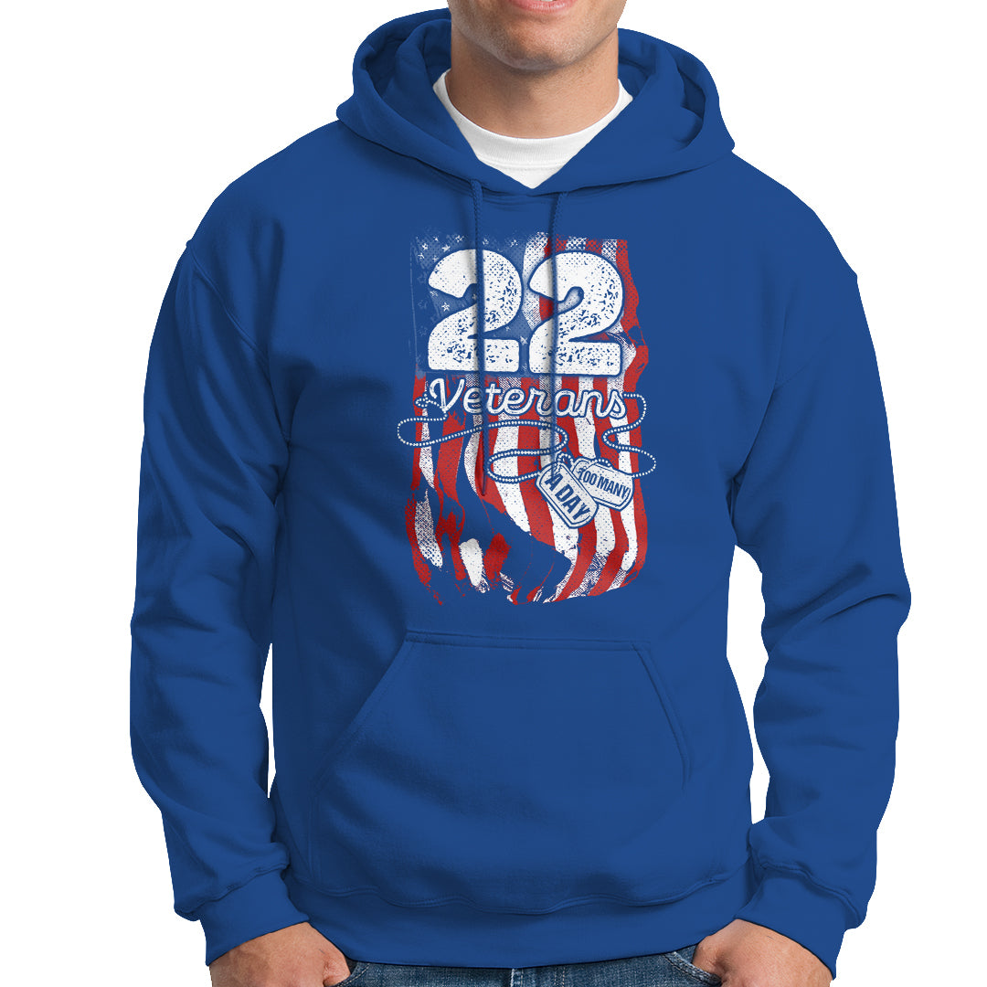 PTSD Hoodie 22 Veterans A Day Veteran Suicide Awareness - Wonder Print Shop
