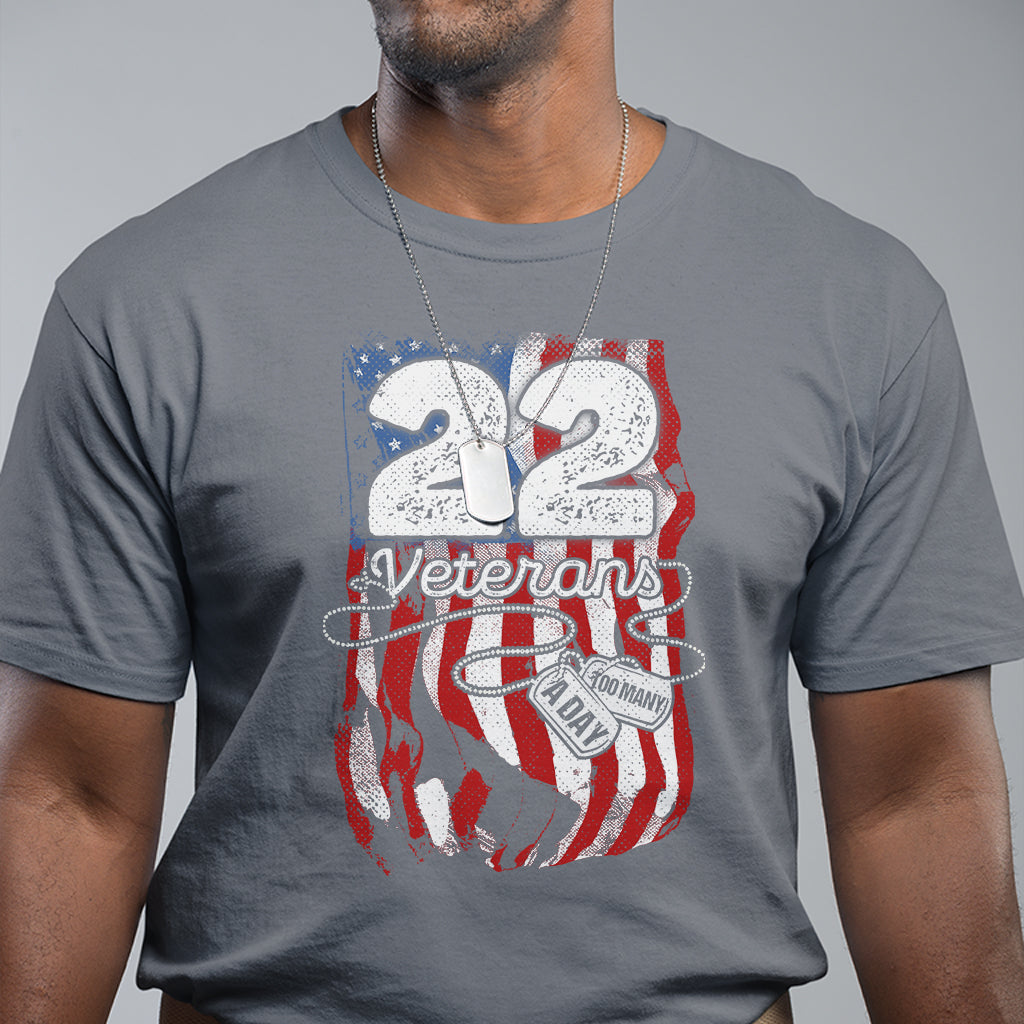 PTSD T Shirt 22 Veterans A Day Veteran Suicide Awareness - Wonder Print Shop