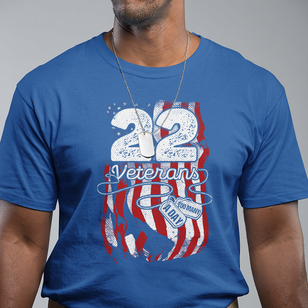 PTSD T Shirt 22 Veterans A Day Veteran Suicide Awareness - Wonder Print Shop