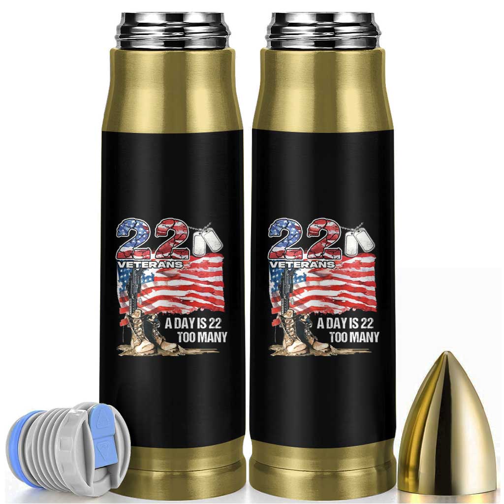 Veteran Suicide Awareness Bullet Tumbler 22 Veterans A Day Too Many PTSD
