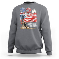 Veteran Suicide Awareness Sweatshirt 22 Veterans A Day Too Many PTSD - Wonder Print Shop