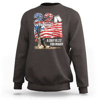 Veteran Suicide Awareness Sweatshirt 22 Veterans A Day Too Many PTSD - Wonder Print Shop