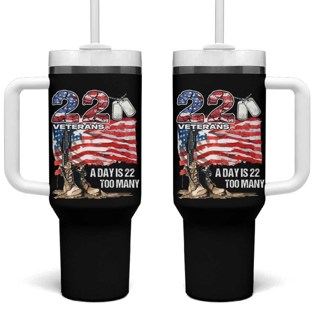 Veteran Suicide Awareness Tumbler With Handle 22 Veterans A Day Too Many PTSD