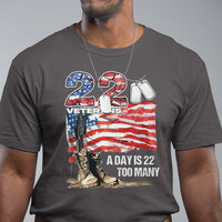 Veteran Suicide Awareness T Shirt 22 Veterans A Day Too Many PTSD - Wonder Print Shop