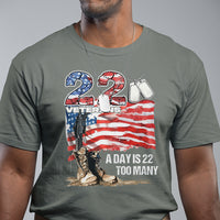 Veteran Suicide Awareness T Shirt 22 Veterans A Day Too Many PTSD - Wonder Print Shop
