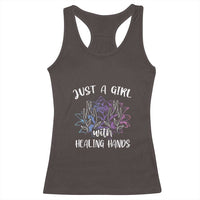 Masseuse Racerback Tank Top Just a Girl with Healing Hands Massage Therapy