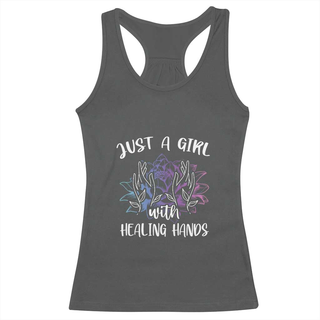 Masseuse Racerback Tank Top Just a Girl with Healing Hands Massage Therapy