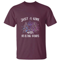 Masseuse T Shirt Just a Girl with Healing Hands Massage Therapy
