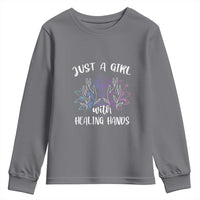 Masseuse Youth Sweatshirt Just a Girl with Healing Hands Massage Therapy