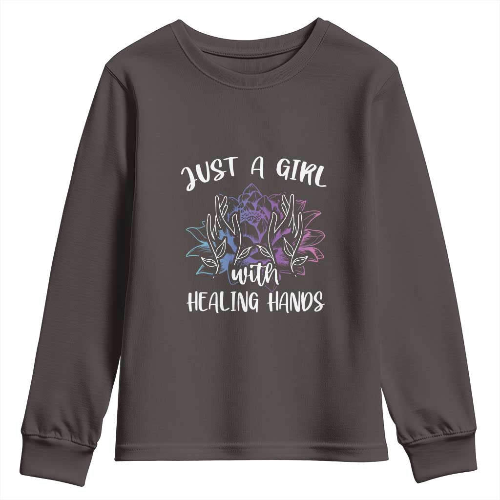 Masseuse Youth Sweatshirt Just a Girl with Healing Hands Massage Therapy