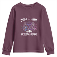 Masseuse Youth Sweatshirt Just a Girl with Healing Hands Massage Therapy