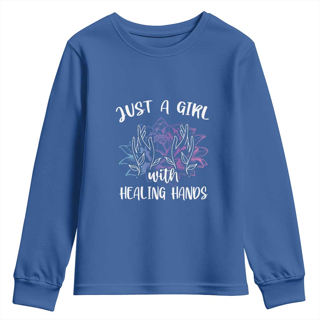 Masseuse Youth Sweatshirt Just a Girl with Healing Hands Massage Therapy