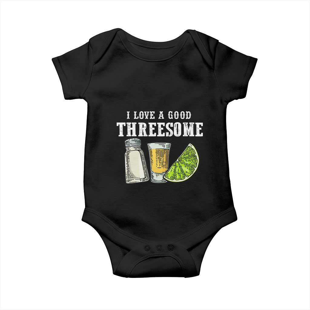 Funny Bartender Baby Onesie I Love Good Threesom Salt Lime Tequila