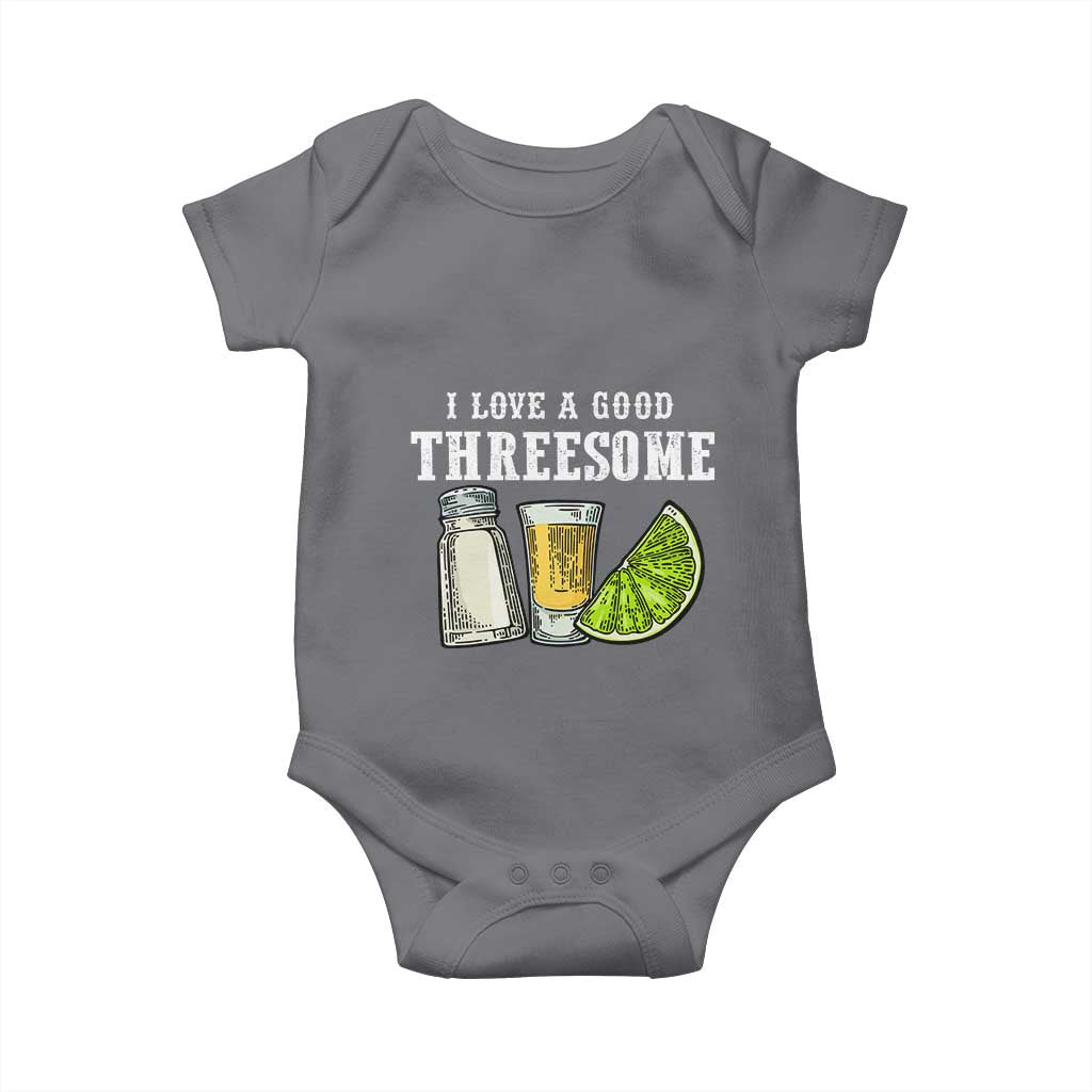 Funny Bartender Baby Onesie I Love Good Threesom Salt Lime Tequila