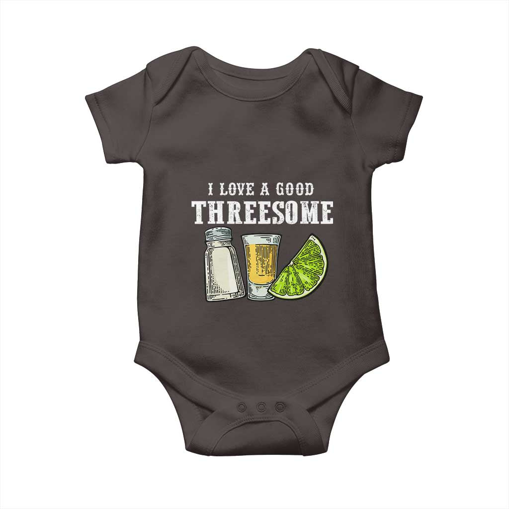 Funny Bartender Baby Onesie I Love Good Threesom Salt Lime Tequila