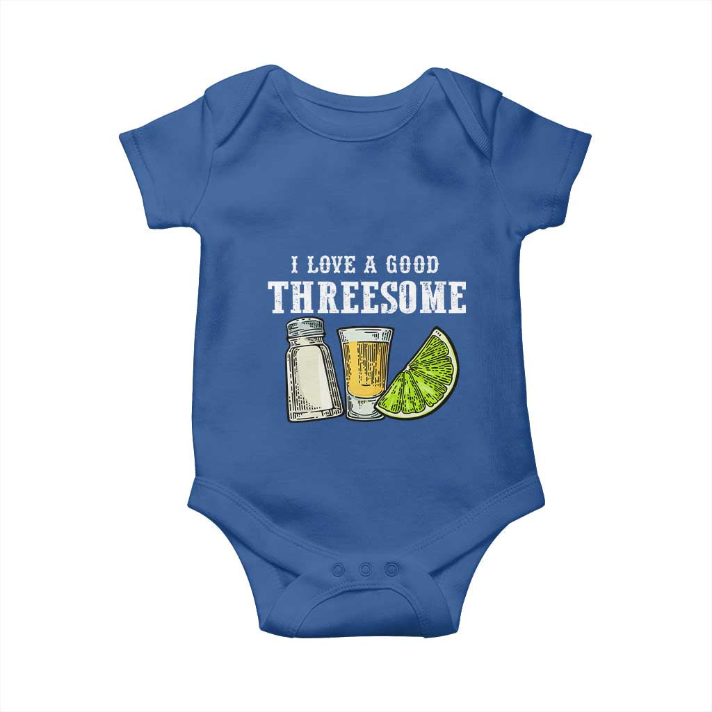 Funny Bartender Baby Onesie I Love Good Threesom Salt Lime Tequila