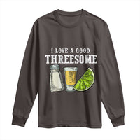 Funny Bartender Long Sleeve Shirt I Love Good Threesom Salt Lime Tequila