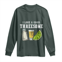 Funny Bartender Long Sleeve Shirt I Love Good Threesom Salt Lime Tequila