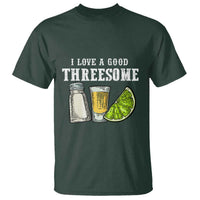 Funny Bartender T Shirt I Love Good Threesom Salt Lime Tequila