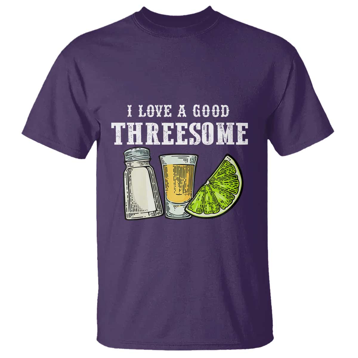 Funny Bartender T Shirt I Love Good Threesom Salt Lime Tequila