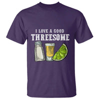 Funny Bartender T Shirt I Love Good Threesom Salt Lime Tequila