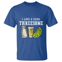 Funny Bartender T Shirt I Love Good Threesom Salt Lime Tequila