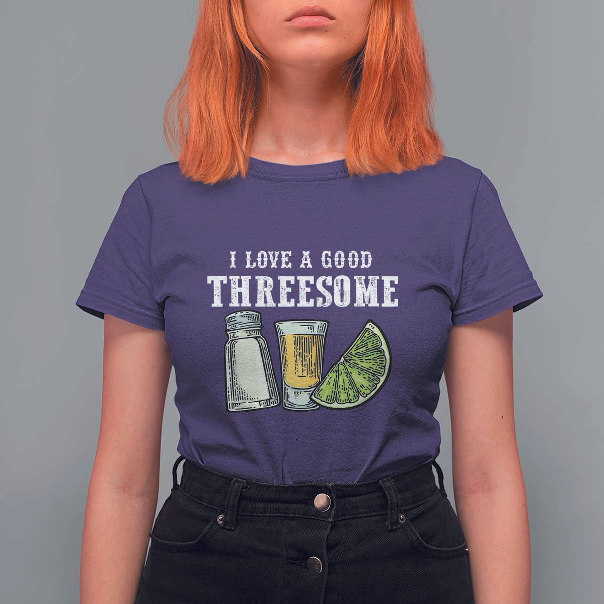 Funny Bartender T Shirt For Women I Love Good Threesom Salt Lime Tequila
