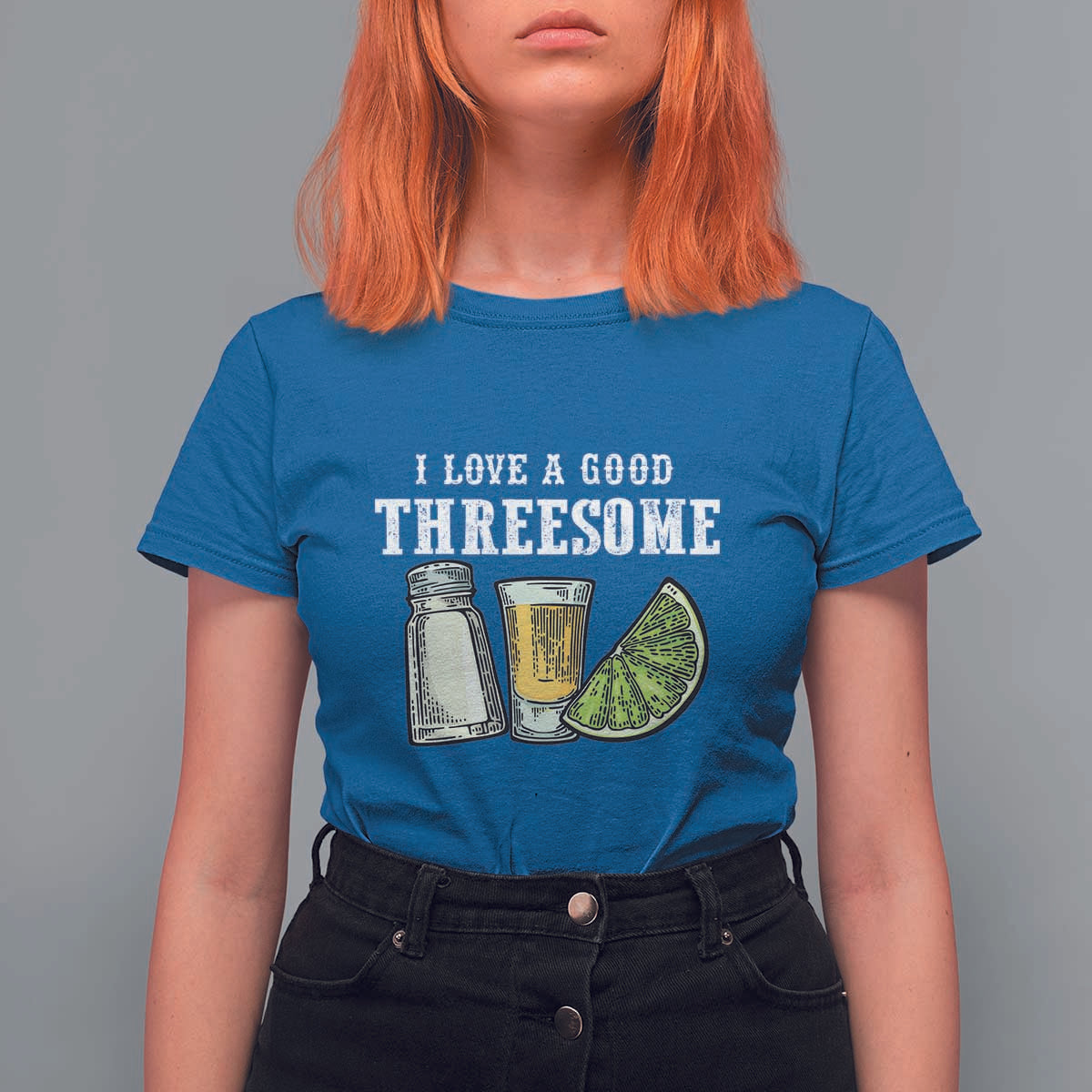 Funny Bartender T Shirt For Women I Love Good Threesom Salt Lime Tequila