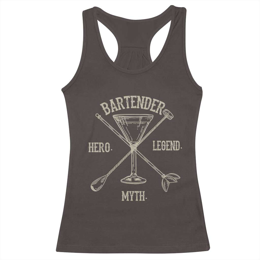 Bartender Hero Myth Legend Racerback Tank Top