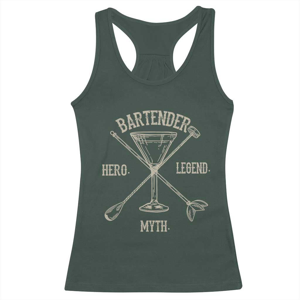 Bartender Hero Myth Legend Racerback Tank Top