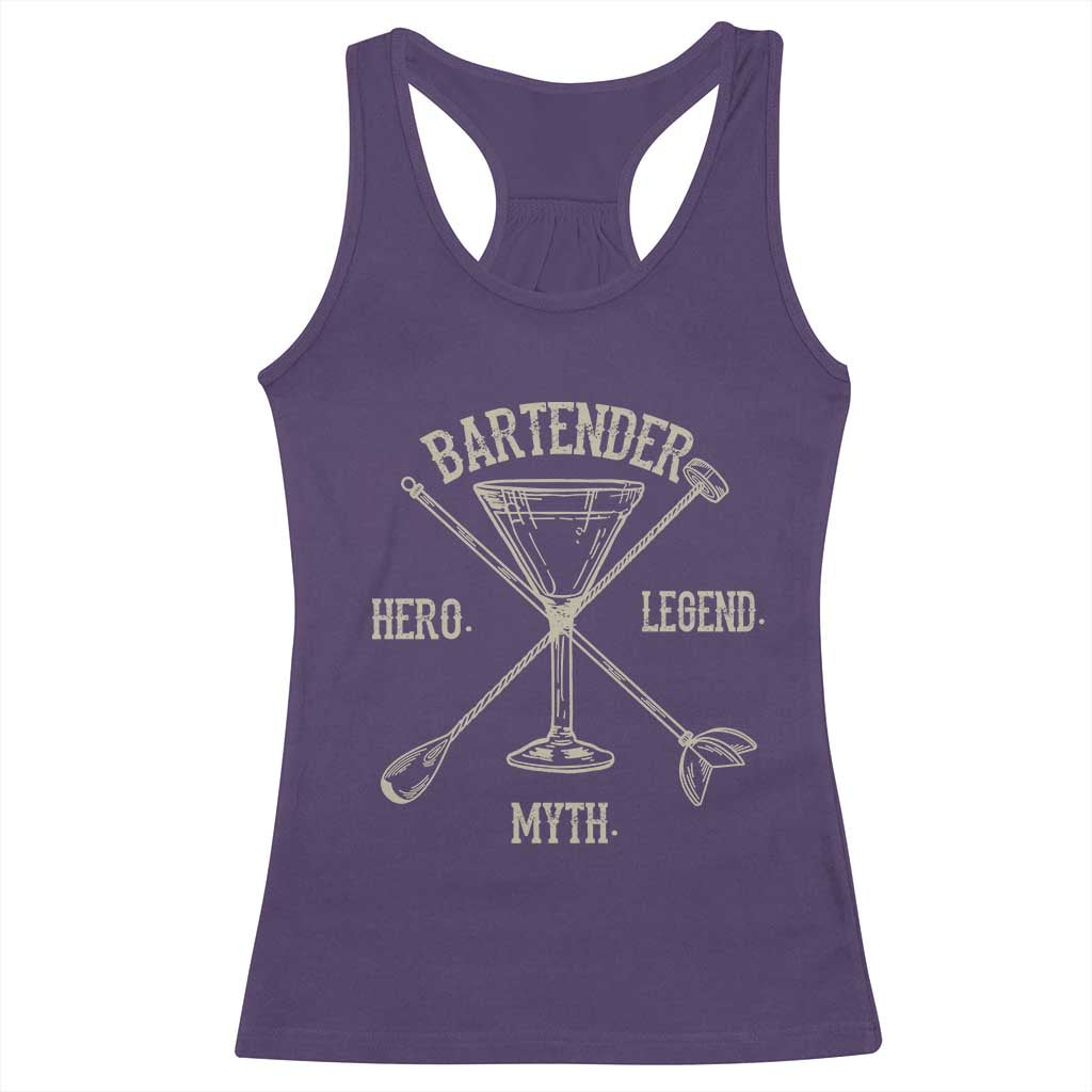 Bartender Hero Myth Legend Racerback Tank Top