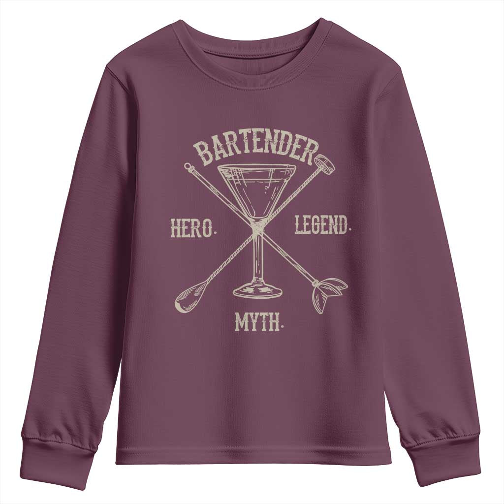Bartender Hero Myth Legend Youth Sweatshirt