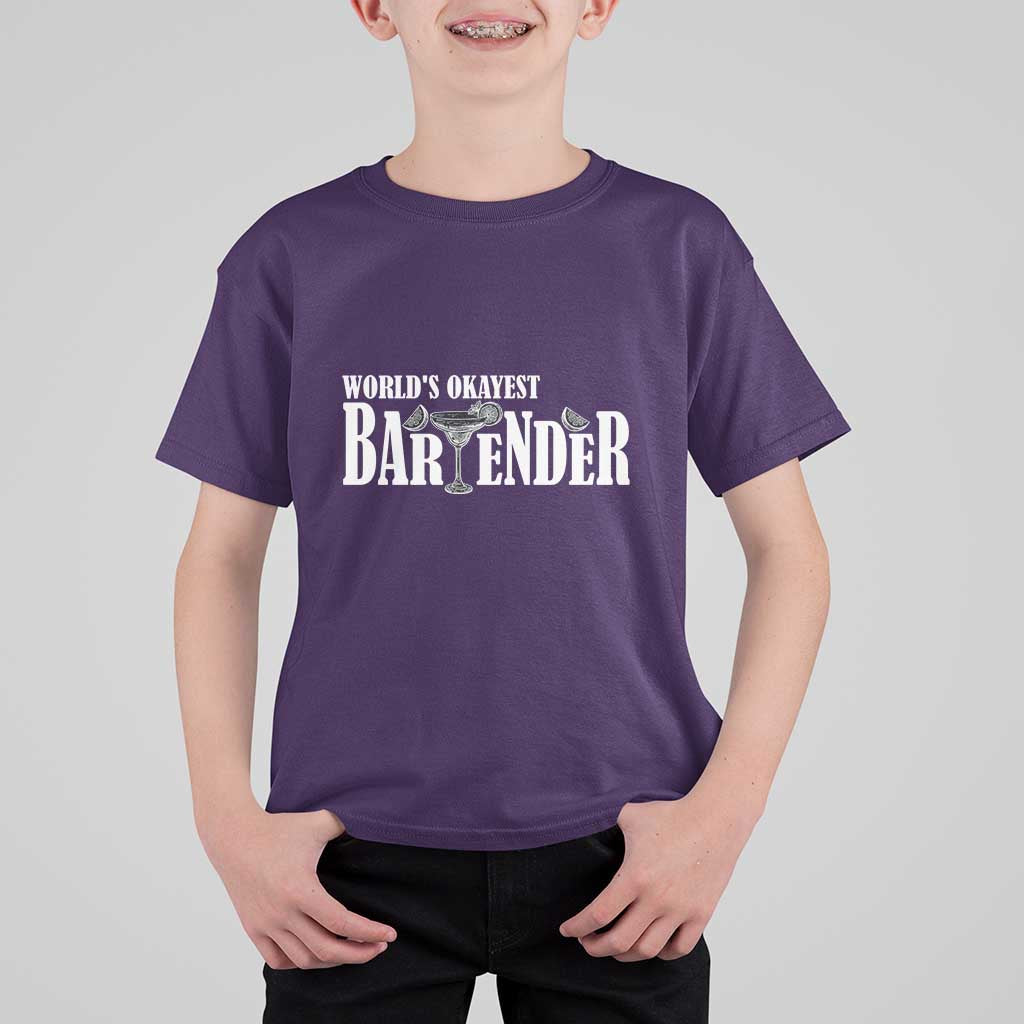 World's Okayest Bartender T Shirt For Kid