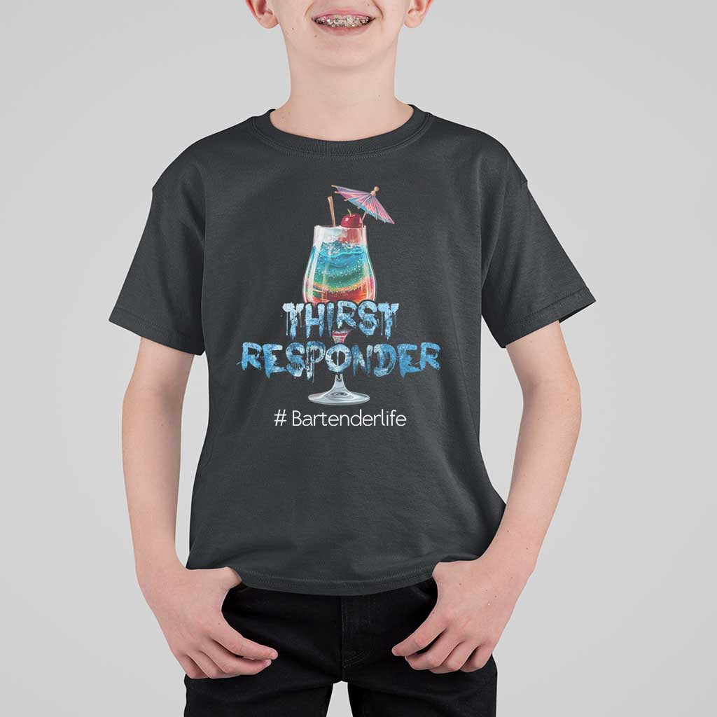 Funny Bartender T Shirt For Kid Thirst Responder Mixologists
