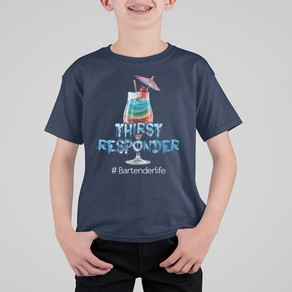 Funny Bartender T Shirt For Kid Thirst Responder Mixologists