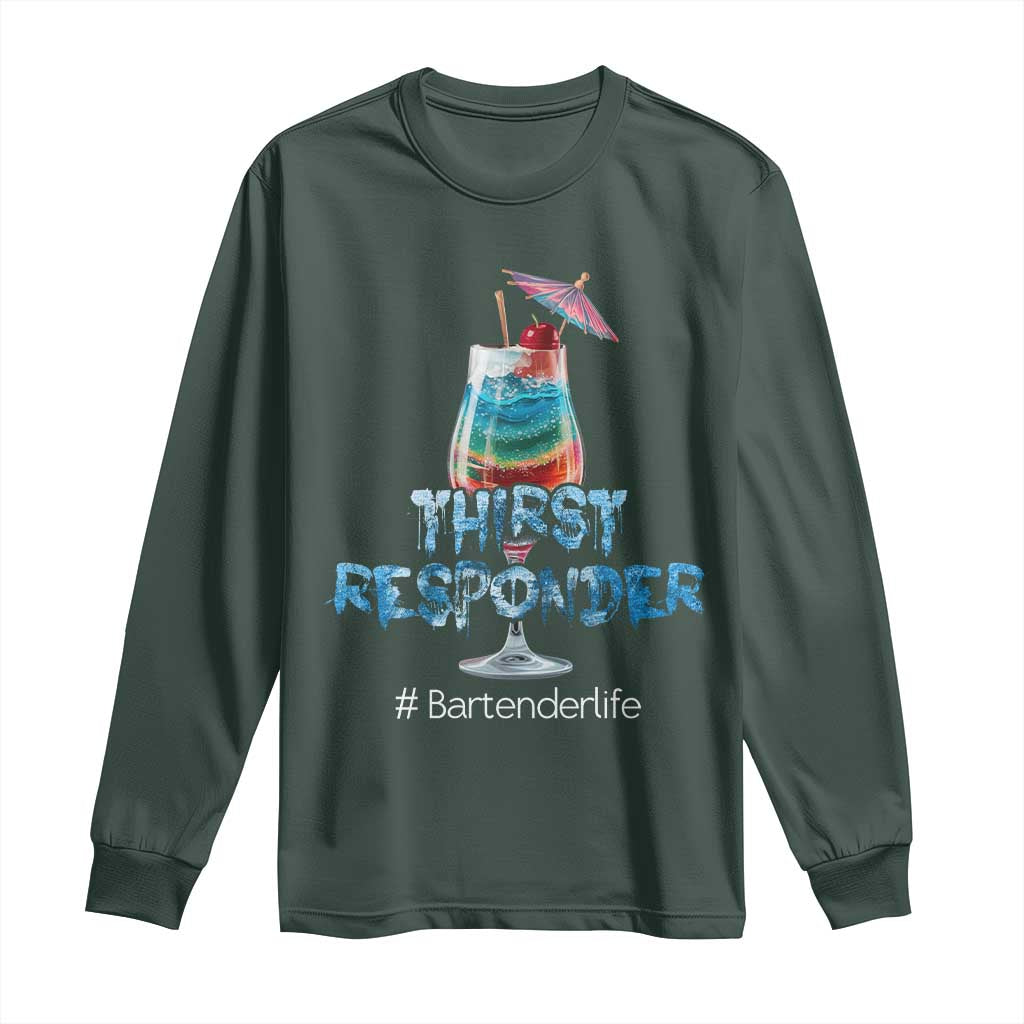 Funny Bartender Long Sleeve Shirt Thirst Responder Mixologists