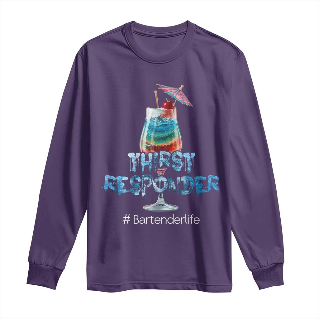 Funny Bartender Long Sleeve Shirt Thirst Responder Mixologists