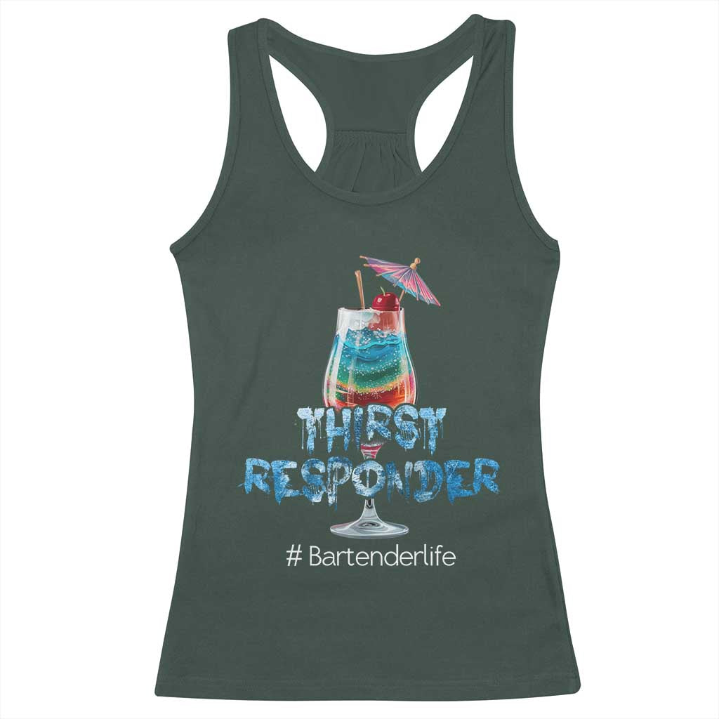 Funny Bartender Racerback Tank Top Thirst Responder Mixologists