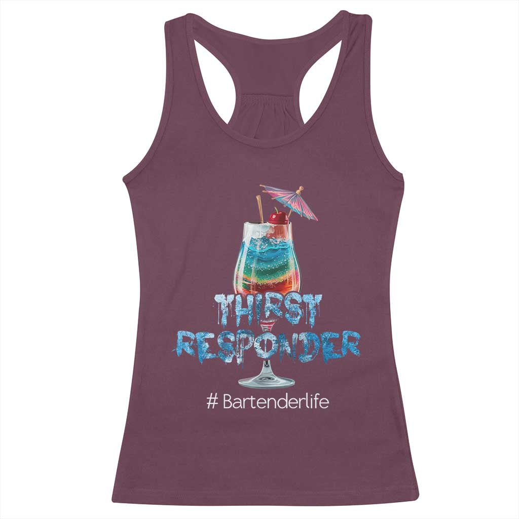 Funny Bartender Racerback Tank Top Thirst Responder Mixologists